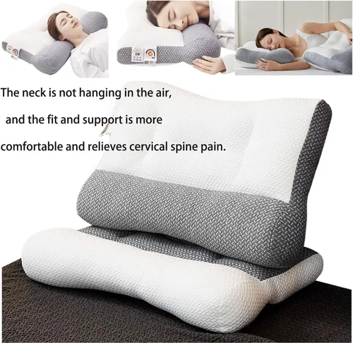 Vista 2 de Almohada súper ergonómica, almohada cervical para aliviar el dolor de dormir, diseño de ranura para las orejas, almohada cervical para todas