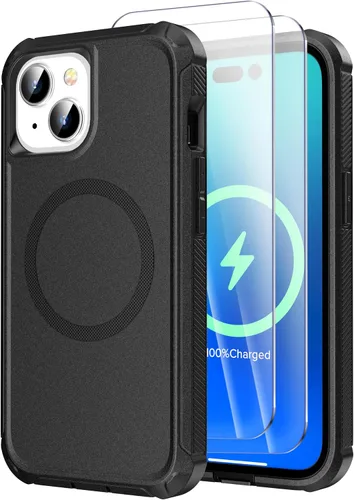 Vista 15 de MXX Funda para iPhone 13, con protector de pantalla de vidrio templado, protector de lente de cámara de 3 capas de alta resistencia, a prueba