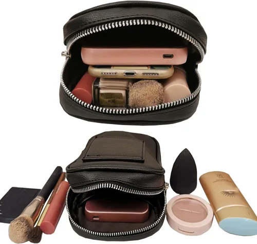 Vista 6 de Larswon Riñonera para mujer, negro, pequeño