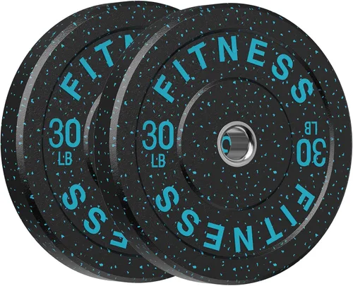 Vista 26 de HANDBODE 2-Inch High-Bounce Bumper Plates, Olympic Weight Set, 10-650 lb