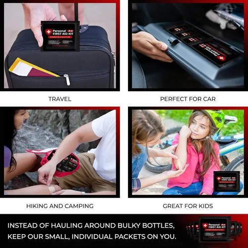 Vista 4 de 3 botiquines de primeros auxilios portátiles de tamaño de viaje Perfecto para el hogar, oficina, automóvil, escuela, negocios, viajes, senderismo
