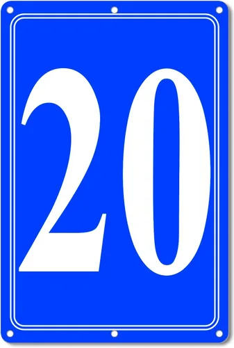 Vista 7 de Premium Aluminum Number Signs, Metal 12" X 8" Blue Numbered Sign Outdoor for Parking Lots, Floor, Dock, Court, Aisle, Field, High Visibility, No