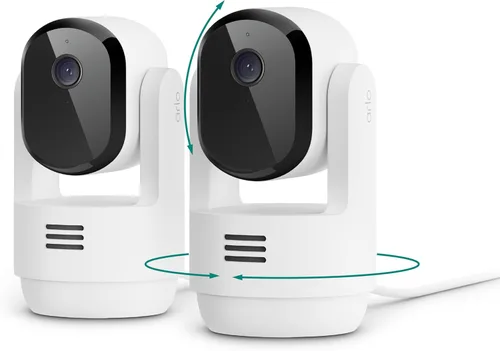 Vista 8 de Arlo Essential - Cámara de seguridad para interiores con inclinación panorámica 2K (versión 2025) + 6 meses de plan Secure Plus, alimentación