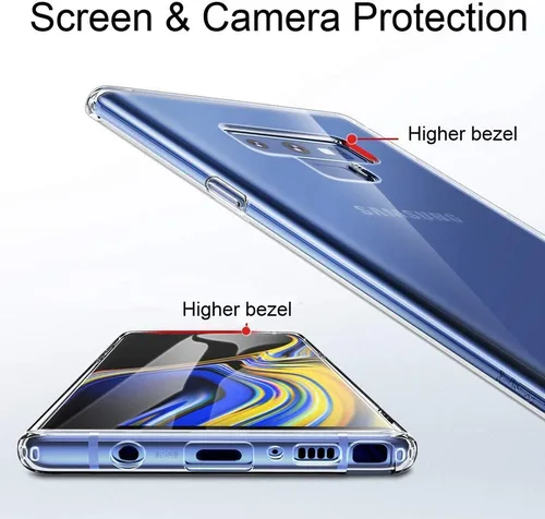 Vista 3 de Unov - Funda para Galaxy Note 9 transparente con diseño en relieve, flor de flor Slim Fit Good Grip, Anti-Slip Embossed Pattern, Shockproof