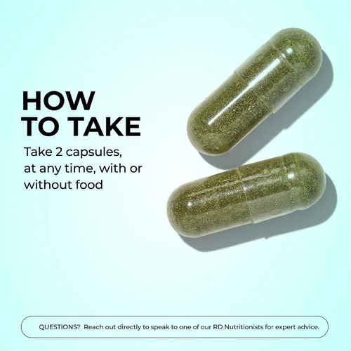 Vista 6 de HUM Daily Cleanse Suplementos para el acné para mujeres y hombres, limpieza digestiva suave para soporte de piel clara, zinc, espirulina, clorella