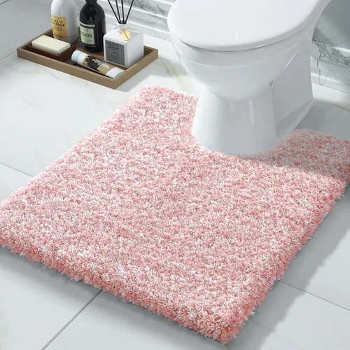 Vista 26 de Yimobra Alfombras de baño en negro y blanco antideslizantes lavables, tapetes de baño ultra suaves y absorbentes de agua, alfombra de ducha suave