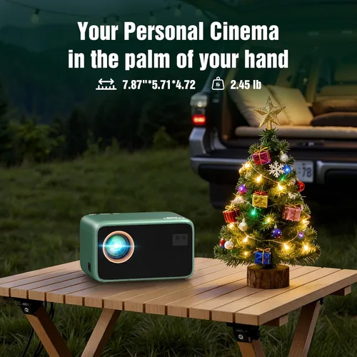 Vista 8 de Proyector TMY 4K con WiFi Bluetooth, Compatible con Netflix/Prime Video/YouTube, Proyector de Cine en Casa Portátil al Aire Libre, Proyector Mini