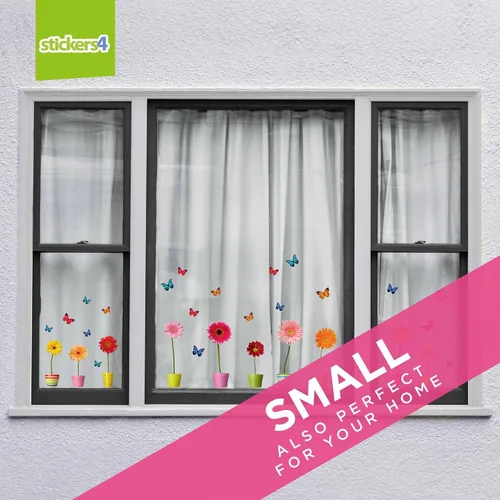 Vista 4 de 10 adhesivos de resorte para ventanas de vidrio con 20 calcomanías de mariposa para ventana, calcomanías de flores grandes, calcomanías de primavera