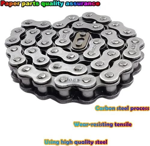 Vista 3 de Cadena delantera de mini bicicleta compatible con Coleman CT200U CT200U-EX BT200X Cadena de mini bicicleta MB200 MB165 Baja Warrior Heat Mini Baja