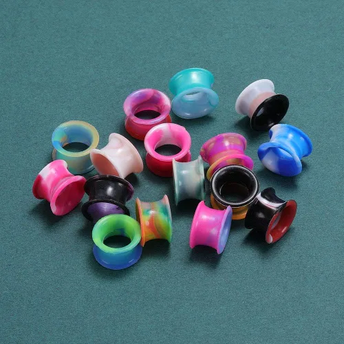 Vista 5 de ZS 16 pares de tapones para los oídos, dilatadores de silicona, flexibles, finos, dilatadores, dilatadores, dilatadores de oreja