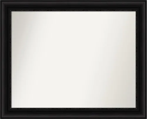 Vista 202 de Amanti Art Espejo personalizado, espejo de baño negro puente, espejo de pared o espejo de tocador de baño sobre el fregadero (26 x 26 pulgadas)