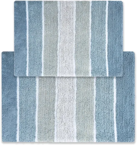Vista 13 de Alfombra de baño Chardin Home, 100 % algodón, 2 piezas (21 x 34 pulgadas y 17 x 24 pulgada)