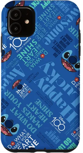 Vista 5 de Funda para iPhone 15 Disney 100 Stitch Smile Haz lo que hace que tu corazón brille D100