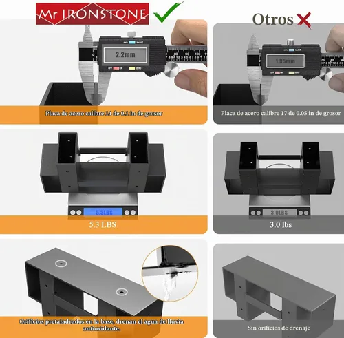 Vista 3 de Mr IRONSTONE Estante de leña para exteriores e interiores, kit de soportes de leña ajustable a cualquier longitud, estantes de almacenamiento