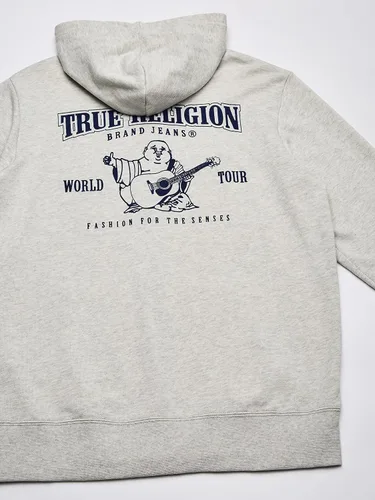 Vista 6 de True Religion - Sudadera con capucha y cremallera con logotipo de Buda para hombre