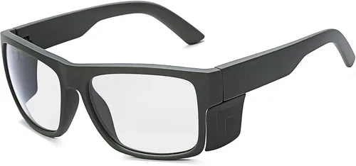 Vista 22 de Lentes de sol de seguridad para hombre, negro mate, lentes de sol de seguridad polarizados, cumplen con las normas ANSI Z87+, protección UV