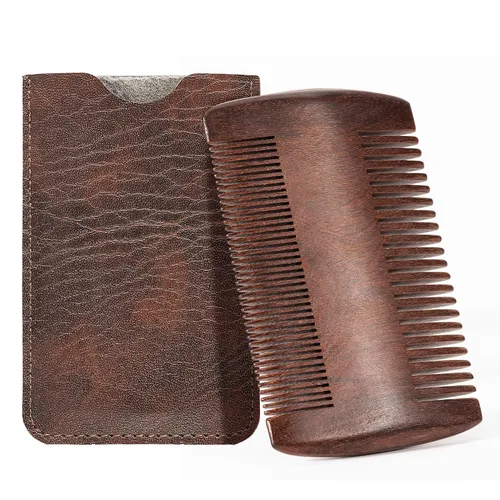 Vista 8 de BFWood Cepillo pequeño para barba de viaje, cerdas naturales de jabalí con madera de nogal negro