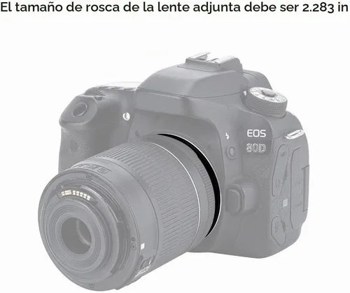 Vista 7 de Adaptador de anillo inverso de lente macro de 2.283 in para Canon Rebel T6