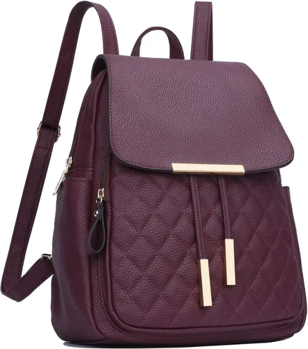 Vista 14 de KKXIU - Mochila de cuero de moda para mujeres y damas, bolsa de viaje y para el día, con correa para los hombros, A-Negro, Mediana, Mochila