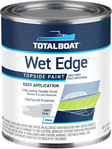 Vista 18 de TotalBoat Wet Edge Topside - Pintura marina con recubrimiento de poliuretano premium para barcos, vehículos recreativos, molduras exteriores, fibra