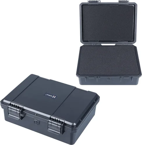 Vista 8 de Lykus HC-1420 Mini caja rígida seca con inserto de espuma, tamaño interior 5.5 x 3.5 x 2.7 pulgadas, IP66 a prueba de salpicaduras, adecuada