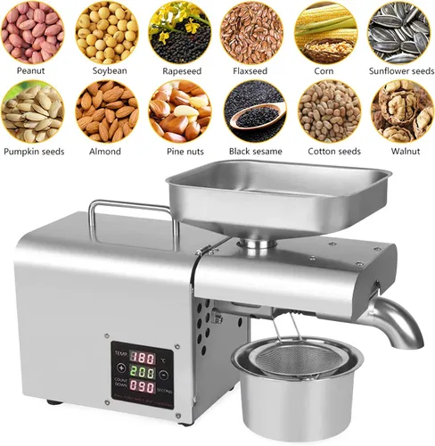 Vista 9 de Máquina de prensa de aceite de 110 V, máquina de aceite comercial resistente, extractor de aceite automático, extractor de aceite de acero