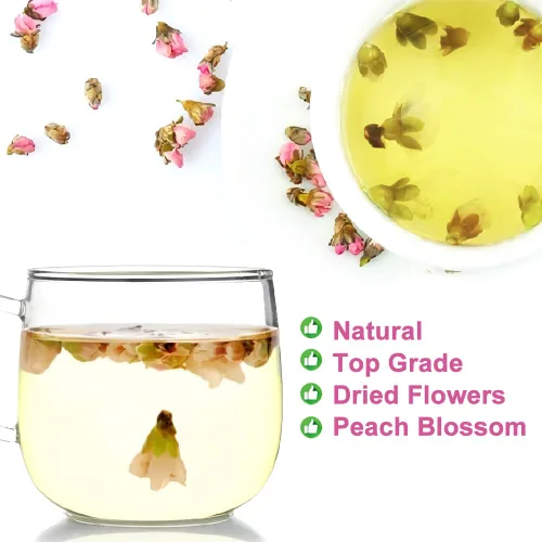 Vista 3 de Plant Gift 100% Té de flores de melocotón seco puro , flores de durazno 1.41 oz Sin OMG. Sin aditivos. Té de hierbas naturales flores de durazno