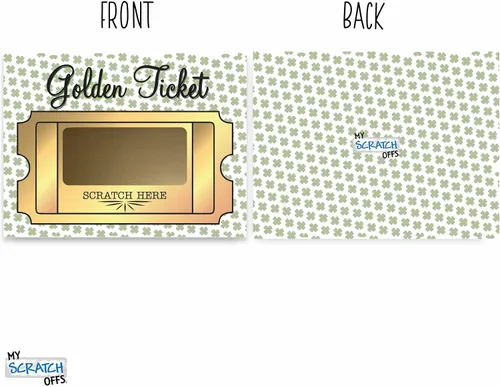 Vista 4 de My Scratch Offs 20 Boletos Dorados para el Día de San Patricio Haz tus propias Tarjetas de Rascar DIY con Adhesivos de Rascar para Boletos de Rifa