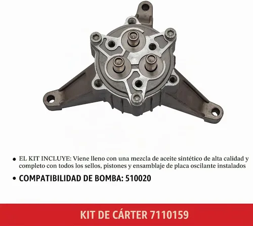 Vista 4 de Simpson Cleaning 7110159 - Kit de reemplazo de cárter para OEM Technologies 510020 Bomba de lavado a presión de leva axial, color plateado