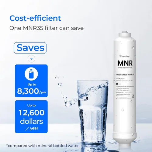 Vista 6 de Waterdrop Filtro de remineralización MNR35 compatible con sistema RO bajo