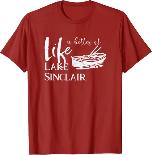 Vista 73 de Life is Better at Lake Sinclair Georgia Camiseta Negro