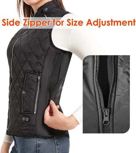 Vista 5 de SEMANJLL Heated Vest for Women, 6 Heated Zones Neck Heated Women Heated Vest Coat(10400mAh Battery Pack Included