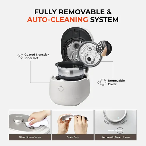 Vista 12 de CUCKOO Olla arrocera a presión doble de 6 tazas sin cocer / 12 tazas cocidas con tecnología de calentamiento por inducción, sistema de presión