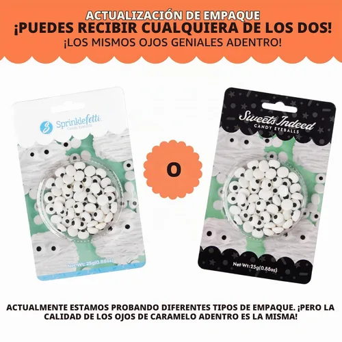 Vista 2 de Sweets Indeed Candy Eyeballs – Paquete de ampolla de 0.88 oz – Ojos de azúcar comestibles para galletas de Halloween, cupcakes, pasteles y golosinas