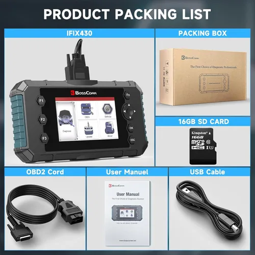 Vista 9 de BOSSCOMM IFIX430 OBD2 - Herramienta de diagnóstico del escáner de BOSSCOMM IFIX430 OBD2, Airbag ABS/SRS/SRS/transmisión/motor, herramienta