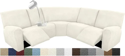Vista 14 de Fundas para sofá modular reclinable, impermeable, en forma de L, lavable, para sofá reclinable en forma de L, súper elásticas, suaves, para esquinas