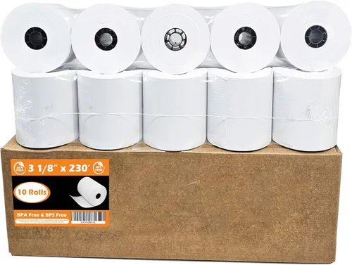 Vista 17 de (10 Rolls) 3 1/8 x 230 thermal paper square POS cash register thermal receipt paper rolls bpa free BuyRegisterRolls