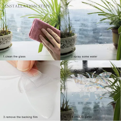 Vista 6 de Calcomanías estáticas de mariposa para ventanas para golpes de pájaros, juego de 20 Window Anti Collision, Stop Birds from Hitting Windows, Glass