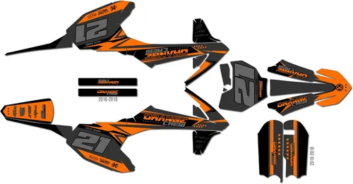 Vista 14 de Kit de gráficos para Ktm 50SX (2020-2023) Serie OG-CREW Cyan 09 Mil - Adhesivos para motocicleta Dirt Pit Bike Motocicleta, accesorios de motocross