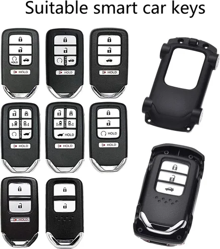 Vista 2 de para Funda de Llavero Honda - Estuche de llavero compatible con Honda Accord Civic CRV Pilot Odyssey Passport Llave Remota Inteligente - Negro
