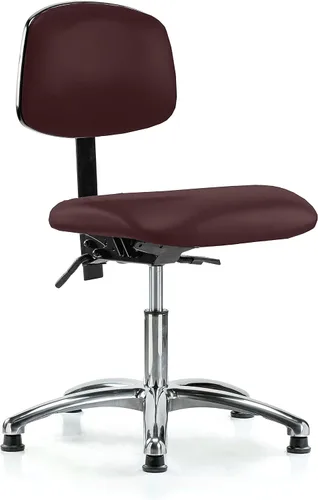 Vista 8 de Perch - Silla de laboratorio con ruedas cromadas con soporte de respaldo ajustable, altura del escritorio de 17 a 22 pulgadas, tela negra