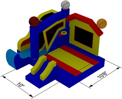 Vista 7 de Casa de despedida inflable de alta calidad y grado comercial 100 %, inflable solo para deportes PVC