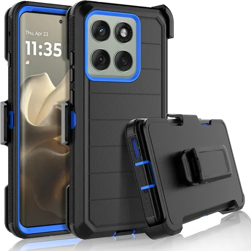 Vista 8 de Njjex - Funda para Moto Edge 2023/Edge 5G UW 2023/Edge 40 Pro con clip para cinturón Naranja