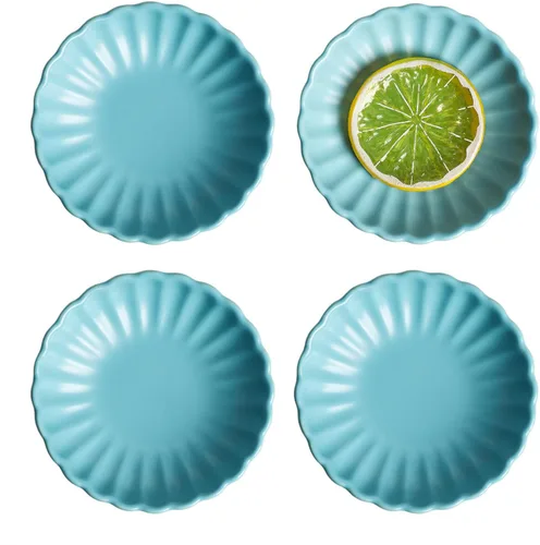 Vista 11 de Gaolinci Plato de cerámica con forma de flor de 3.5 pulgadas, mini condimento lateral, platos para servir aperitivos, juego de platillos pequeños