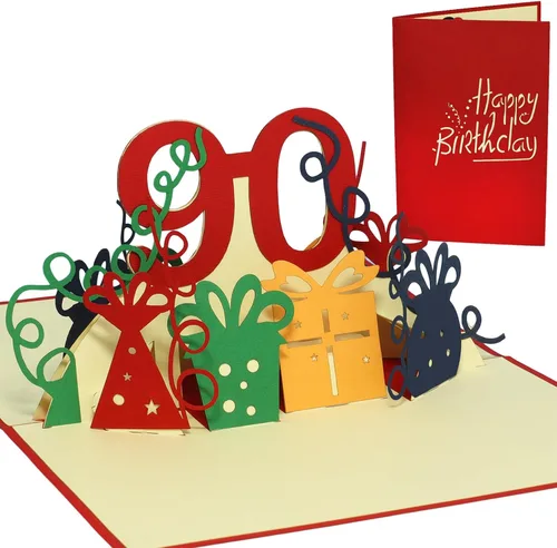 Vista 7 de LINPOPUP® Tarjeta emergente, tarjeta de felicitación 3D emergente, cumpleaños, invitación de cumpleaños, felicitaciones, mejores deseos, 80