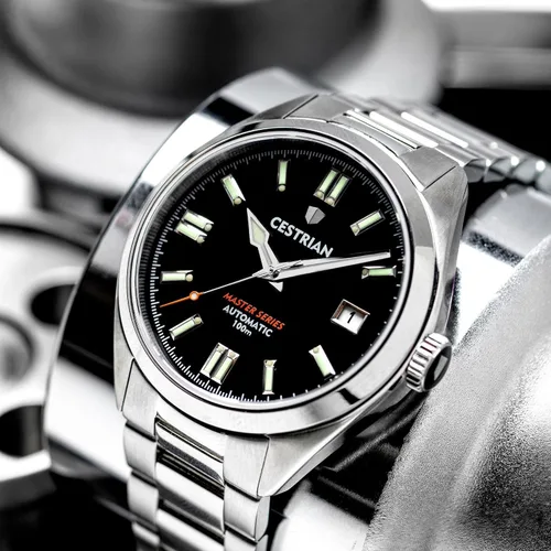Vista 4 de Cestrian Master Series Black Dial Steel Bracelet Automatic Mens Watch