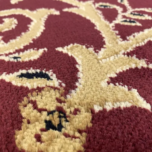 Vista 5 de LUXE WEAVERS Alfombra redonda de 8 pies con medallón floral oriental color burdeos