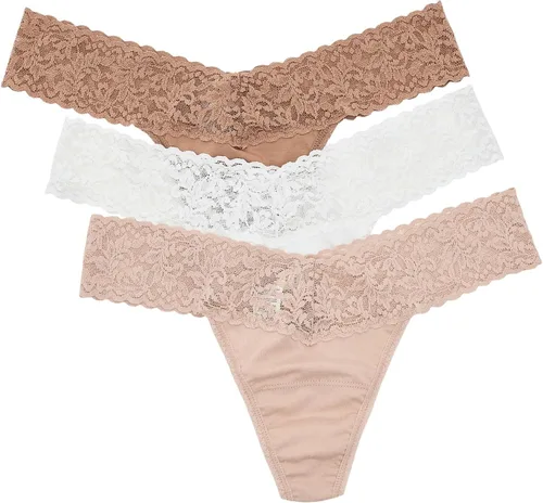 Vista 9 de hanky panky - Tangas de algodón Supima de tiro bajo para mujer Lencería de encaje, bragas de algodón Paquete de 3 o 5 Negro