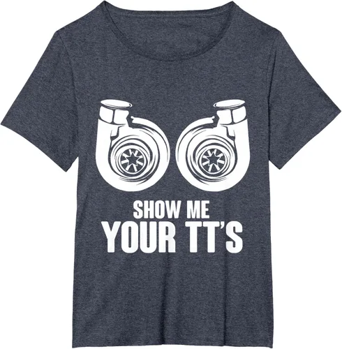 Vista 49 de Funny Show Me Your TT's Twin Turbo Car Racing Camiseta, Negro, S
