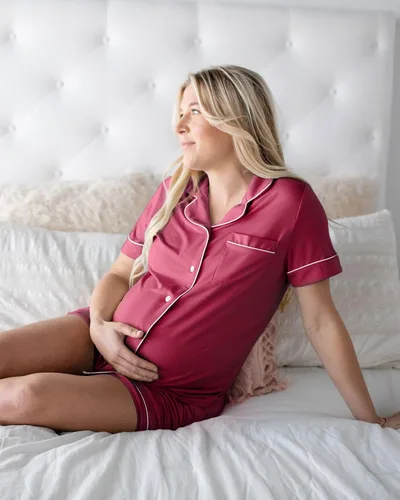 Vista 5 de Kindred Bravely Clea Classic - Conjunto de pijama de manga corta para maternidad y lactancia